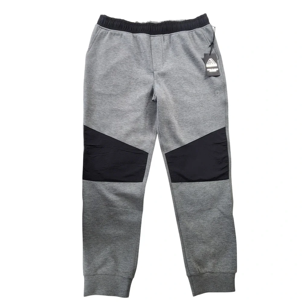 Aeropostale Aero MVMNT Tech Fleece Joggers Mens Large Gray‎ Black Colorblock NWT